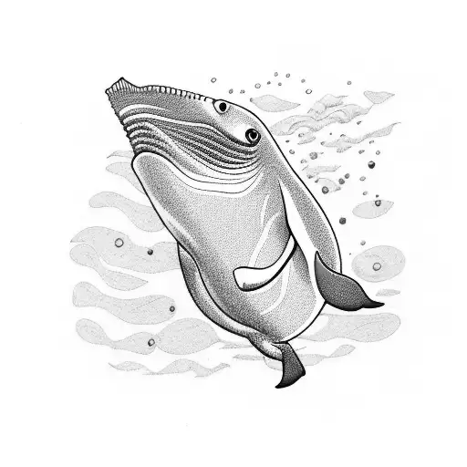 whale with scuba diver tattoo design idea
