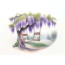 wisteria tree with wooden swing tattoo design idea