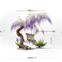wisteria tree with wooden swing tattoo design idea