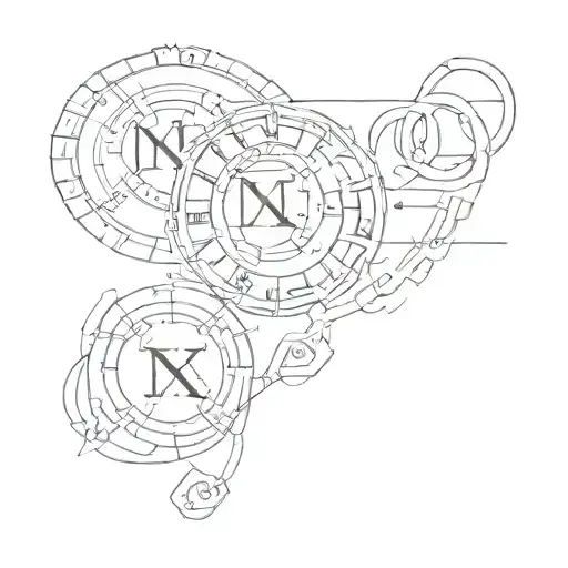 4 Roman numeral dates in an infinity loop with two on the left and two on the right  tattoo design idea