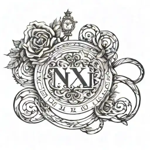 Roman numeral dates in an simple infinity loop with two on the left and two on the right  tattoo design idea