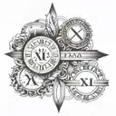 Roman numeral dates in an simple infinity loop with two on the left and two on the right  tattoo design idea