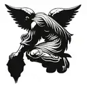 kneeling angel tattoo design idea
