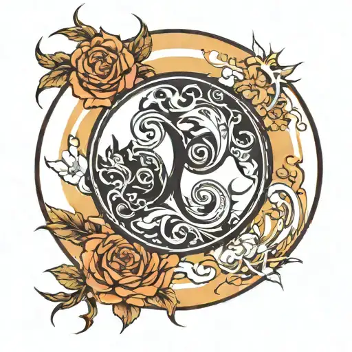 Taurus and Sagittarius yin yang tattoo design idea
