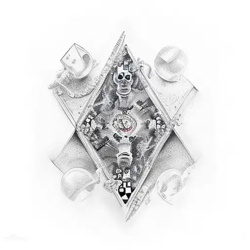 human accention playing chess tattoo design idea