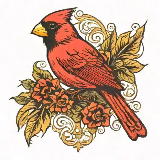 cardinal tattoo design idea