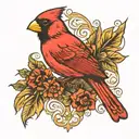 cardinal tattoo design idea