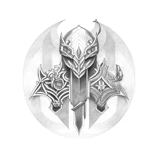 Four swords are crossing  tattoo design idea