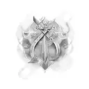 Four swords are crossing  tattoo design idea