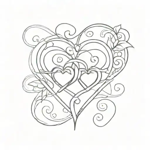 A minimalist design of intertwined hearts with our wedding date august  27, 2019  tattoo design idea
