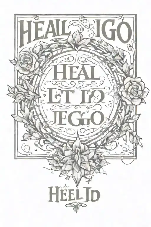 Heal Let it Go" written tattoo design idea