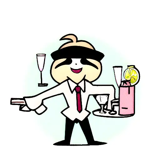 Sloth Bartender tattoo design idea