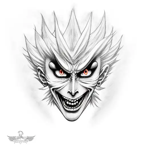 Dark realism based tattoo of Ryuk tattoo design idea