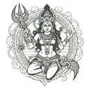 lord shiva goddess kali angry tattoo design idea