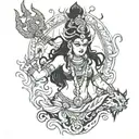 lord shiva goddess kali angry tattoo design idea