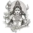 lord shiva goddess kali angry tattoo design idea