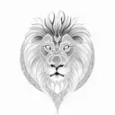 An intricate blackwork design of a lion and a lamb symbolizing strength and peace from the Bible tattoo design idea