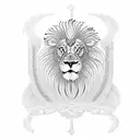 An intricate blackwork design of a lion and a lamb symbolizing strength and peace from the Bible tattoo design idea