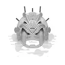 Combine the elements of a Samurai Mask and an African Mask into a single design tattoo design idea