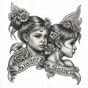 big sister, little sister tattoo tattoo design idea