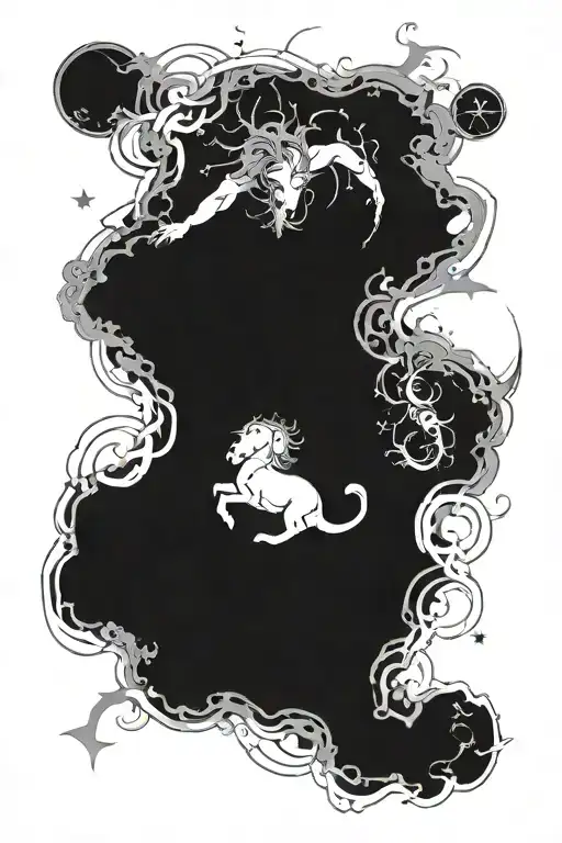 falling angle zodiac sleve tattoo tattoo design idea