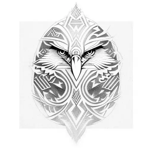 Fierce Eagle Polynesian tattoo design idea