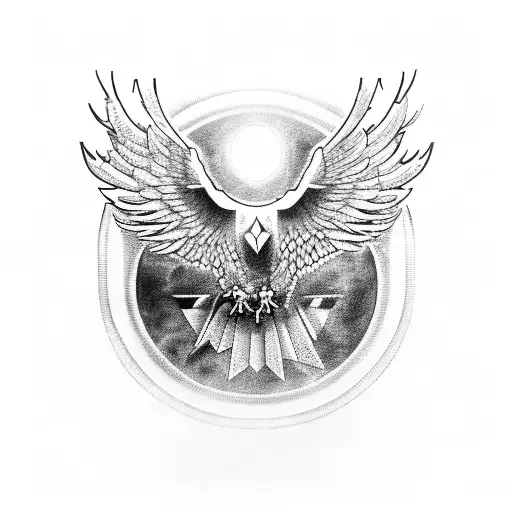 Binary code forming the shape of an eagle tattoo design idea