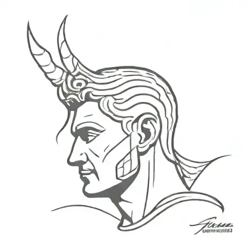 Roman head looking tattoo design idea