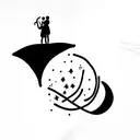 slut and moon tattoo design idea