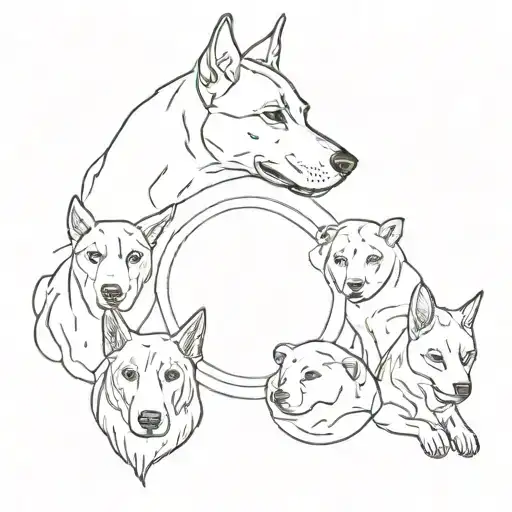 multiple pets no paw print no portrait style tattoo tattoo design idea