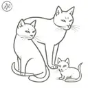 cat and dogs no portrait of pet no paw print original design  tattoo design idea