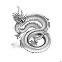 dragon snake eating its own tail tattoo design idea