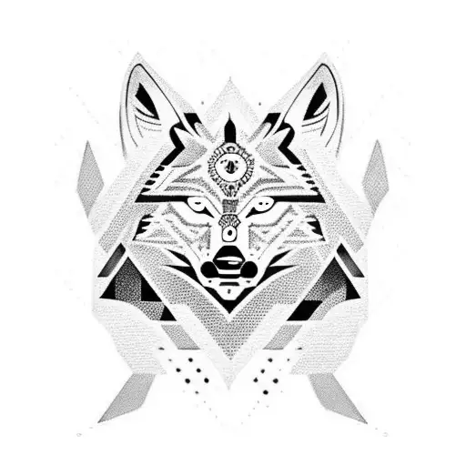 tribal Wolf tattoo design idea