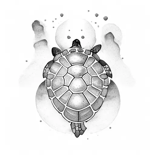 turtle with words love over fear tattoo design idea