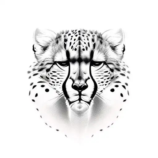 Cheetah face tattoo design idea