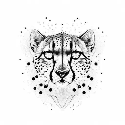 Cheetah face tattoo design idea