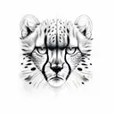 Cheetah face tattoo design idea