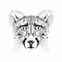 Cheetah face tattoo design idea