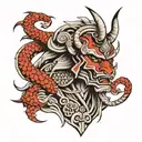 samurai tribal tattoo tauro tattoo design idea