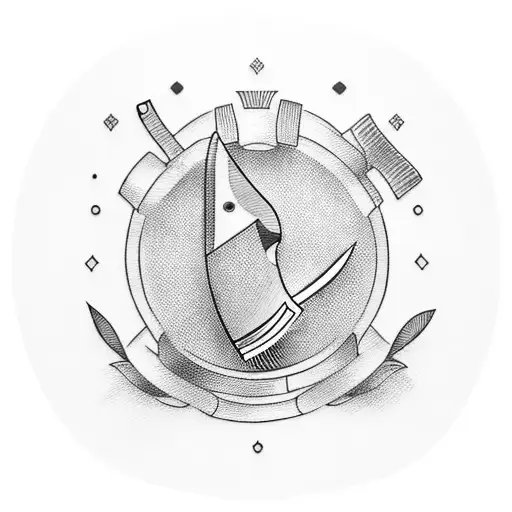 A chef's knife tattoo design idea