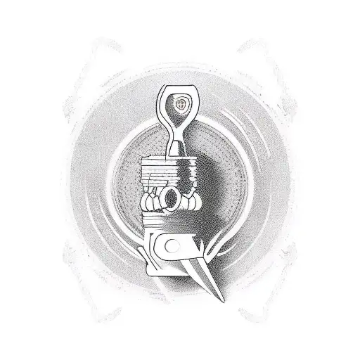 Create an image to be tattooed from the following description:  An object that represents a chef's tool, with thin lines tattoo design idea