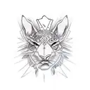 Create an image to be tattooed from the following description:  An object that represents a chef, with thin lines and no tattoo design idea