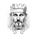 Create an image to be tattooed from the following description:  An object that represents a chef, with thin lines and no tattoo design idea
