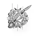 A chef's knife tattoo design idea