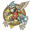 wizard of oz flying monkey tattoo design idea