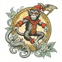 wizard of oz flying monkey tattoo design idea