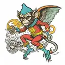 wizard of oz flying monkey tattoo design idea
