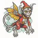 wizard of oz flying monkey tattoo design idea