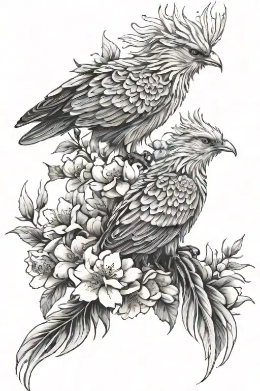 daughter mother Azaleas phoenix  tattoo design idea