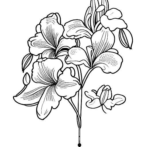 Lily orchid geranium tattoo design idea